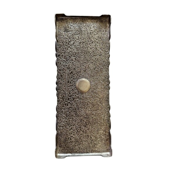 Vintage Godinger Silver 1992 Pewter Jewelry Case Trinket Box Scroll Mirror Lid - Picture 4 of 6